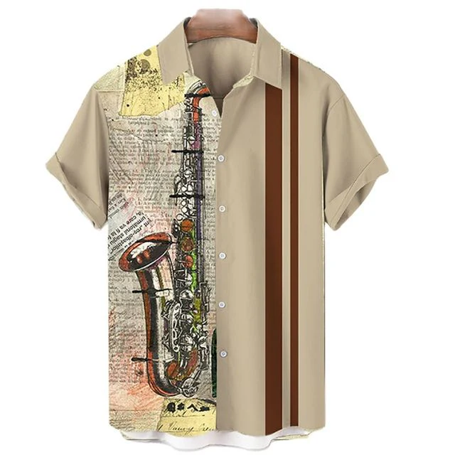 Camisa Manga Curta Masculina Estampada - Image 11