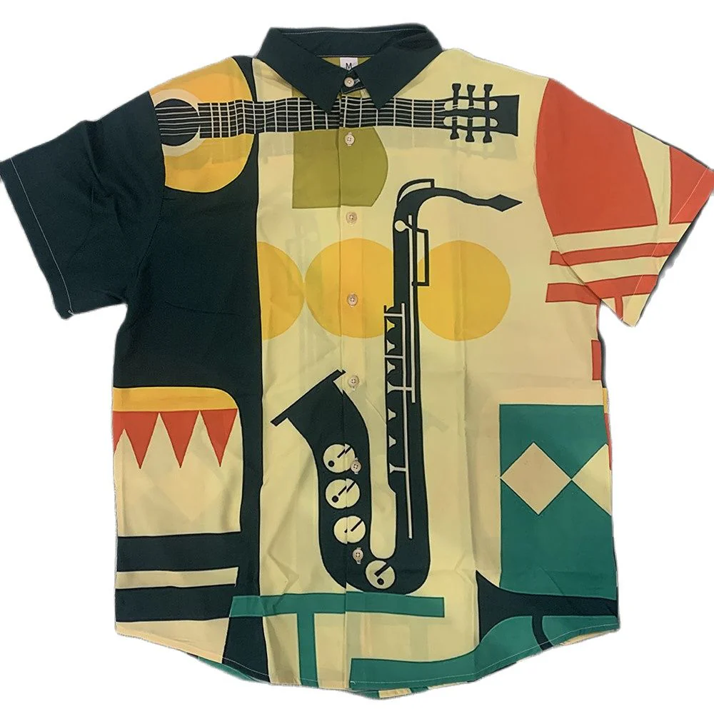Camisa Manga Curta Masculina Estampada - Image 12