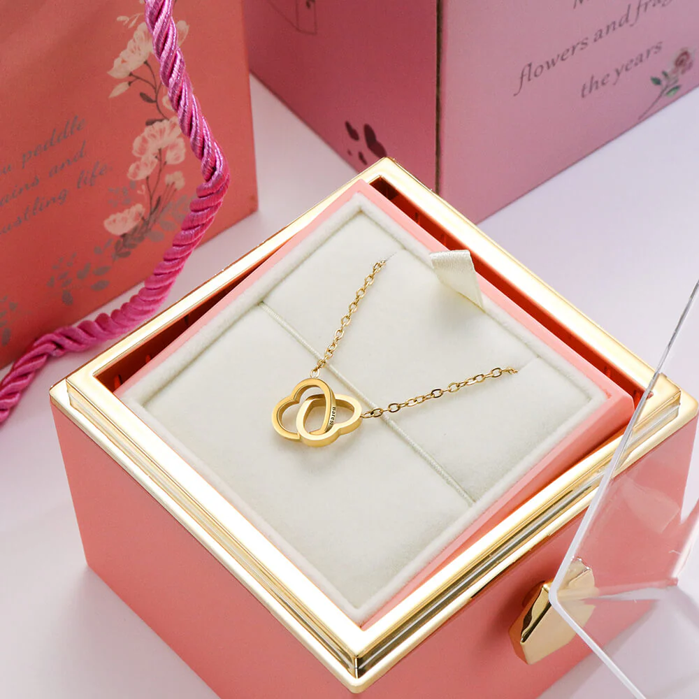Colar Amor Entrelaçado Prata 925 + Rosa Real Preservada - Image 10