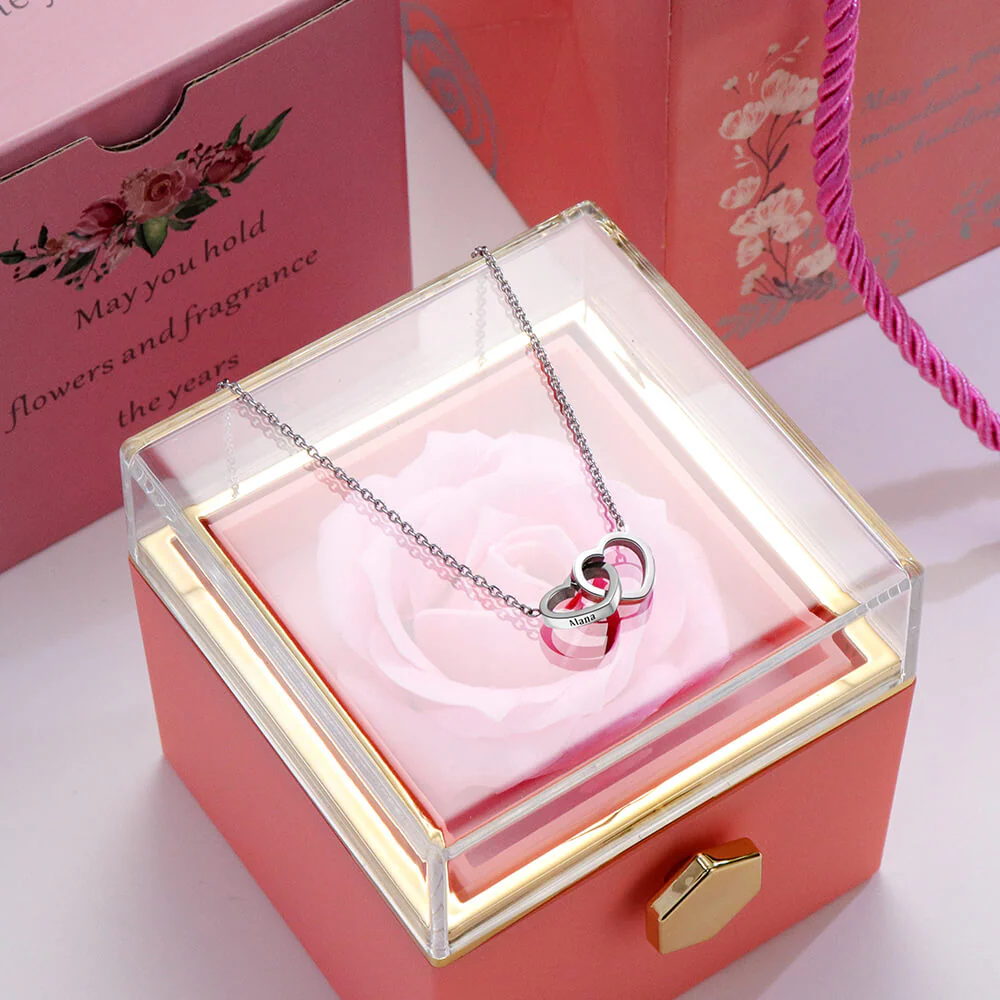 Colar Amor Entrelaçado Prata 925 + Rosa Real Preservada - Image 8