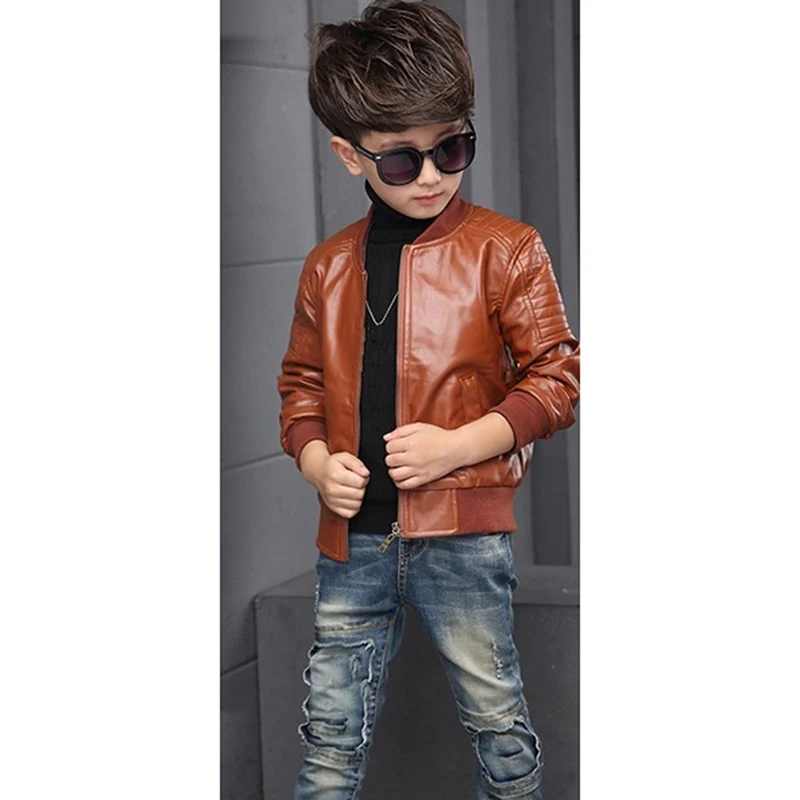 Jaqueta de Couro Infantil Com Pelo - Image 9