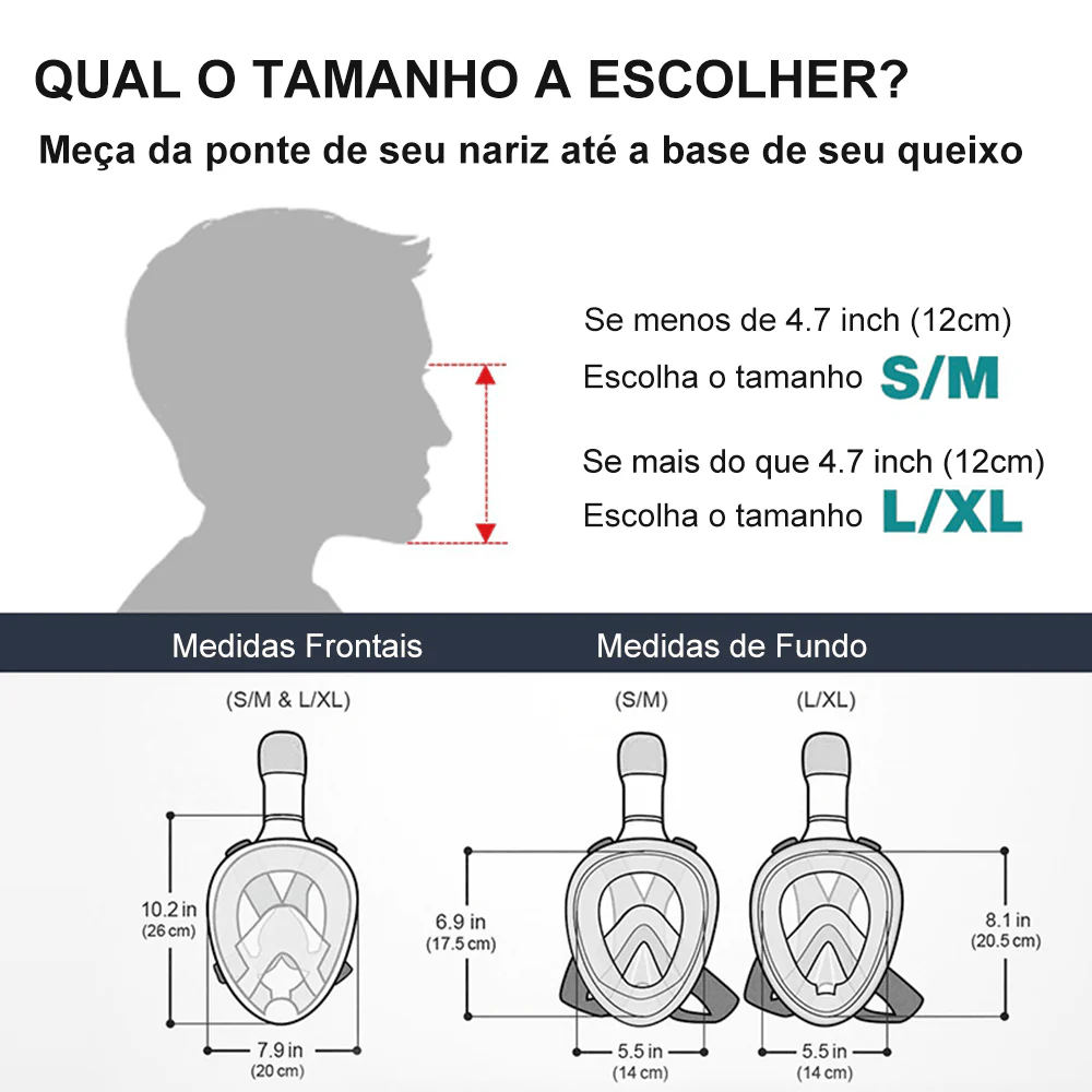 Máscara de Mergulho Snorkel com Suporte para Câmera GoPro - Image 8
