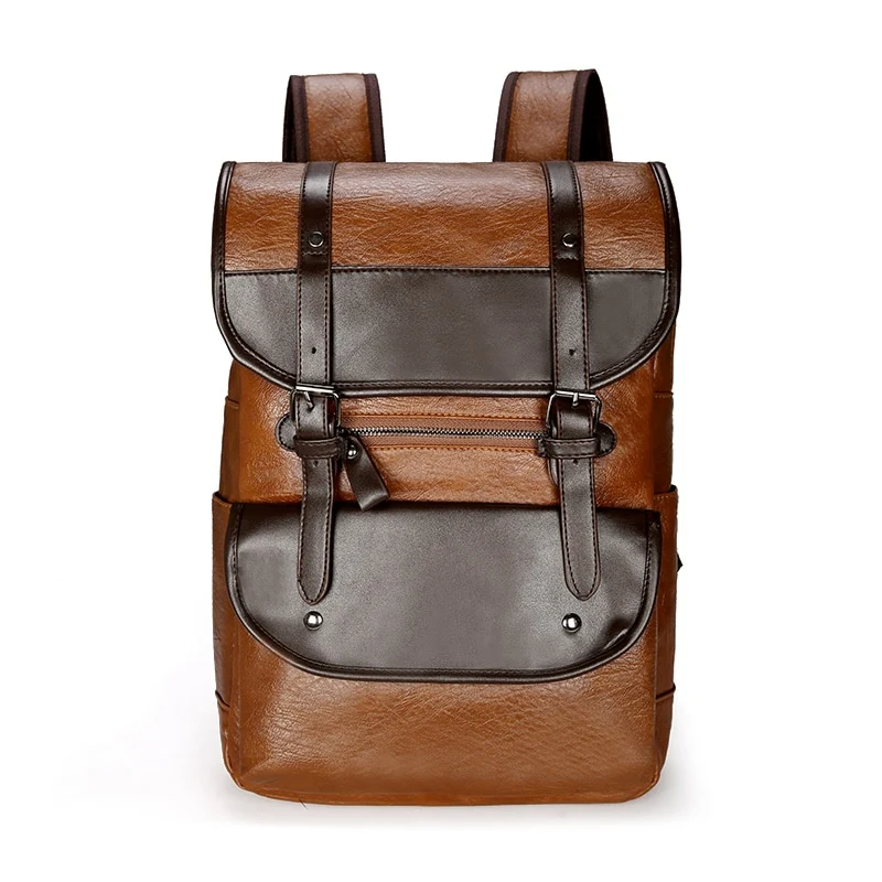 Mochila de Couro Masculina Retrô - Image 7