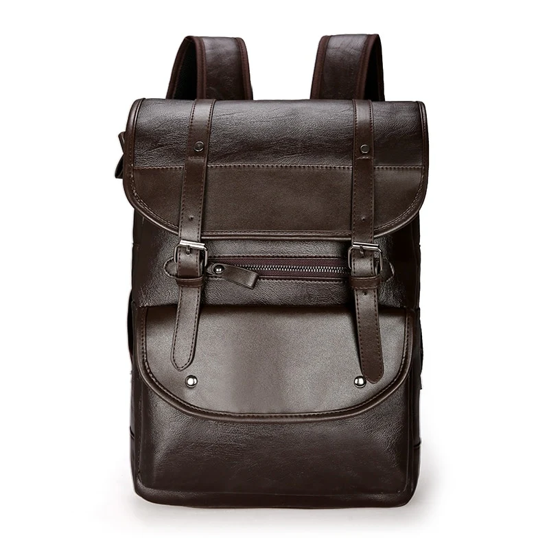 Mochila de Couro Masculina Retrô - Image 8