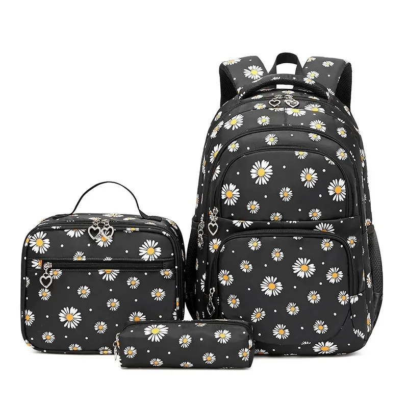 Mochila Escolar Grande + Lancheira e Bolsa de Lápis | Kit 3 Peças