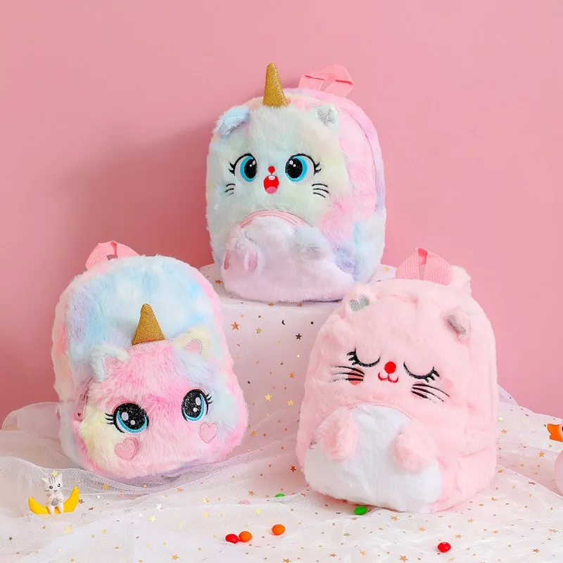 Mochila Infantil Gatinho de PelĂșcia