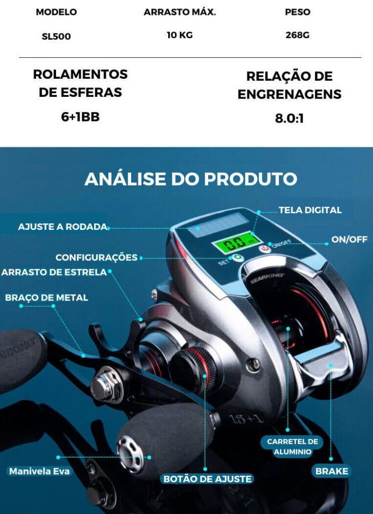 Carretilha Elétrica BEARKING - Drag de 10KG - Display Digital - Image 9