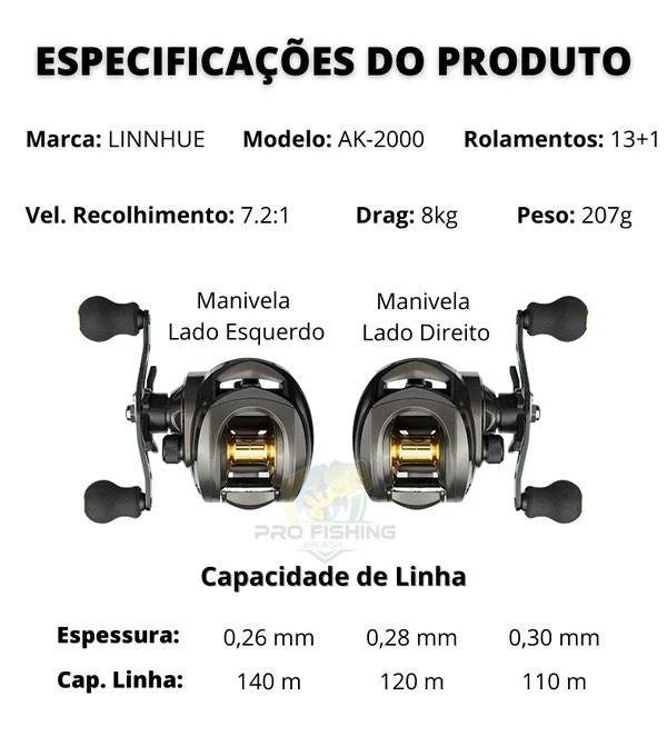 Nova Carretilha Premium LURE PRO AK-2000 - Image 11