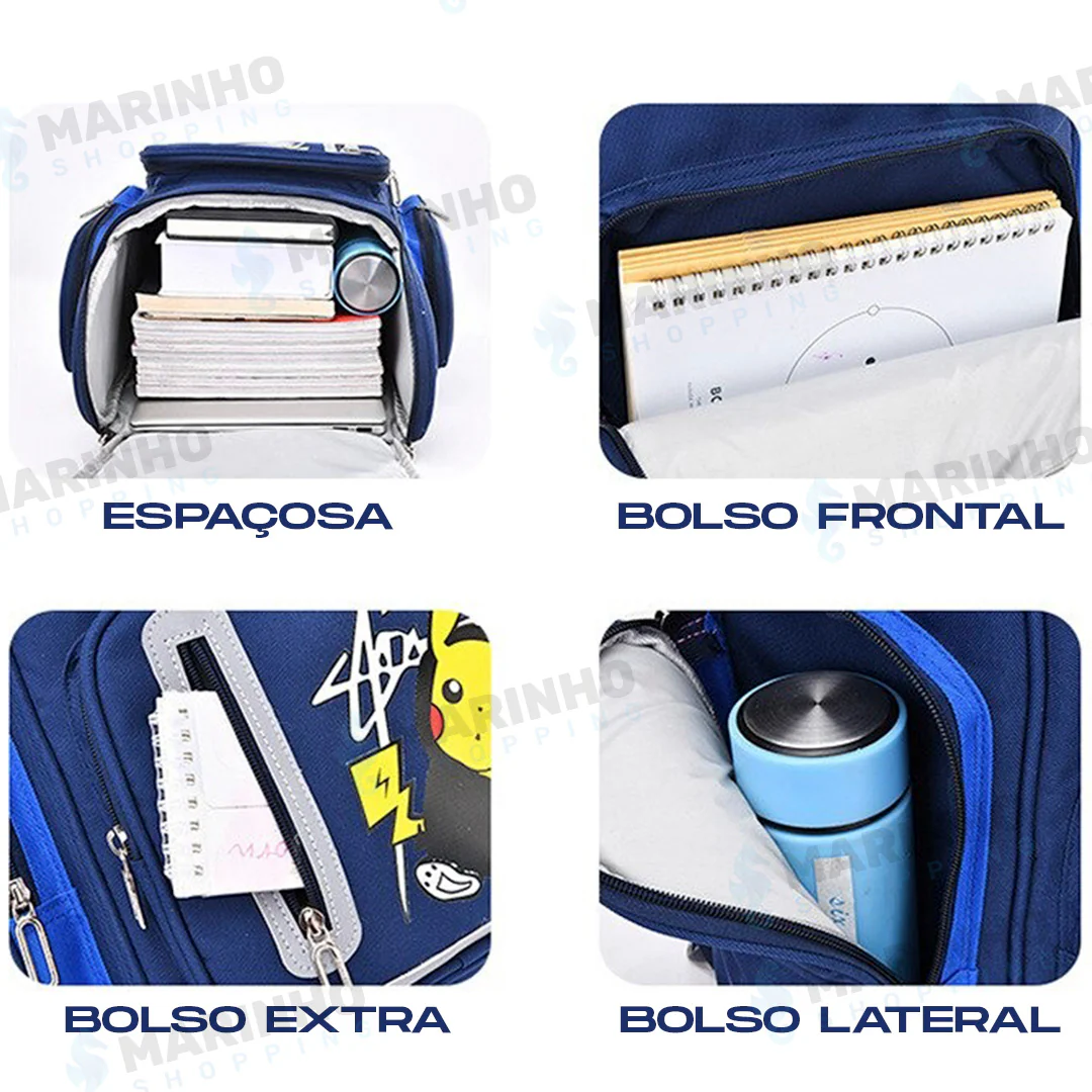 Mochila Pokemon Escolar Rodinha - Image 3