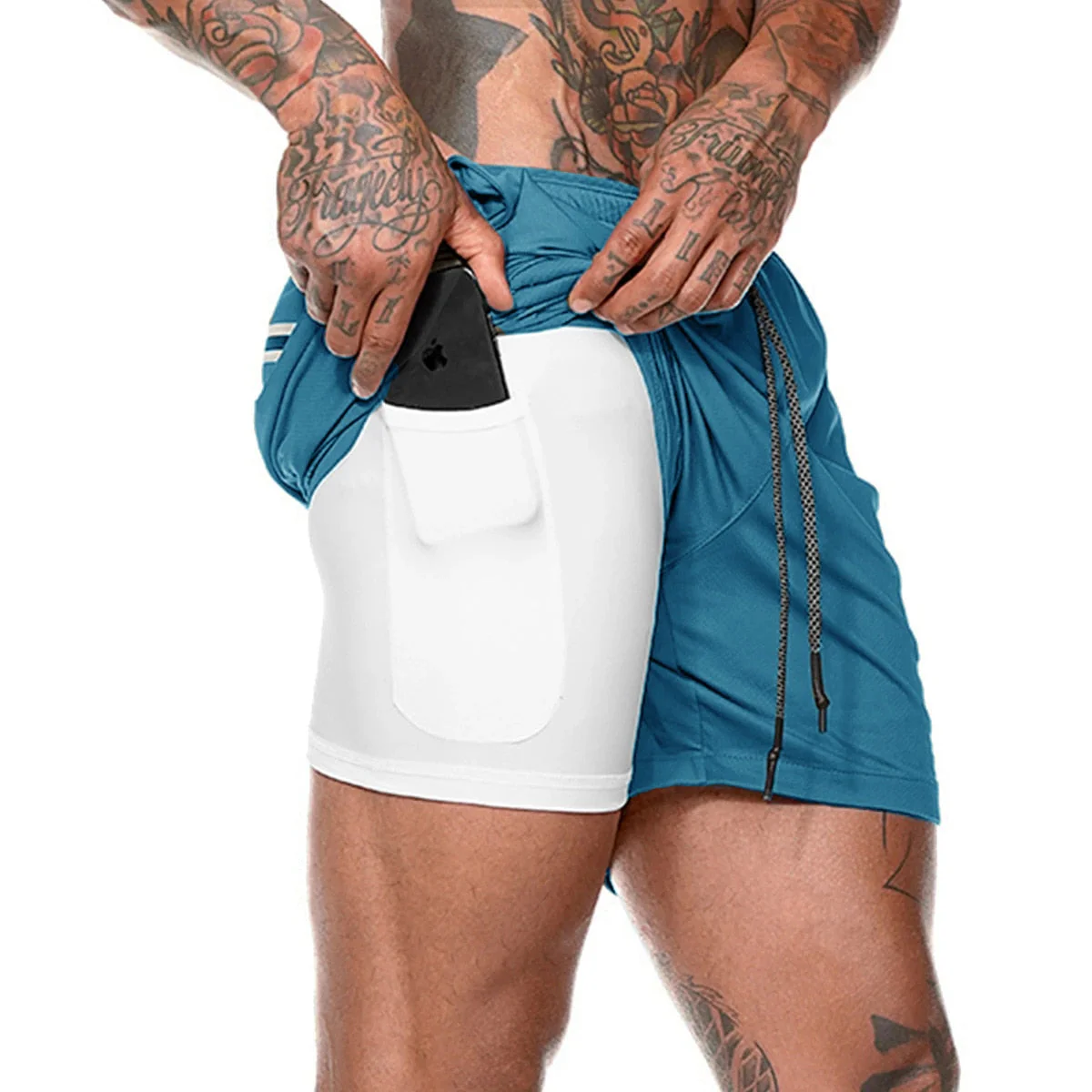 Shorts Dupla Camada com Bolso Interno | PowerFlex - Image 7