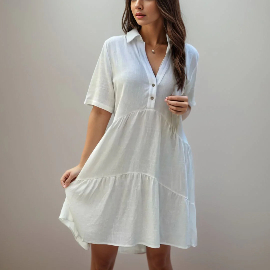 [COMPRE 1 E LEVE 2] Vestido Gola Polo Ischia em Linho de Algodão - Image 4