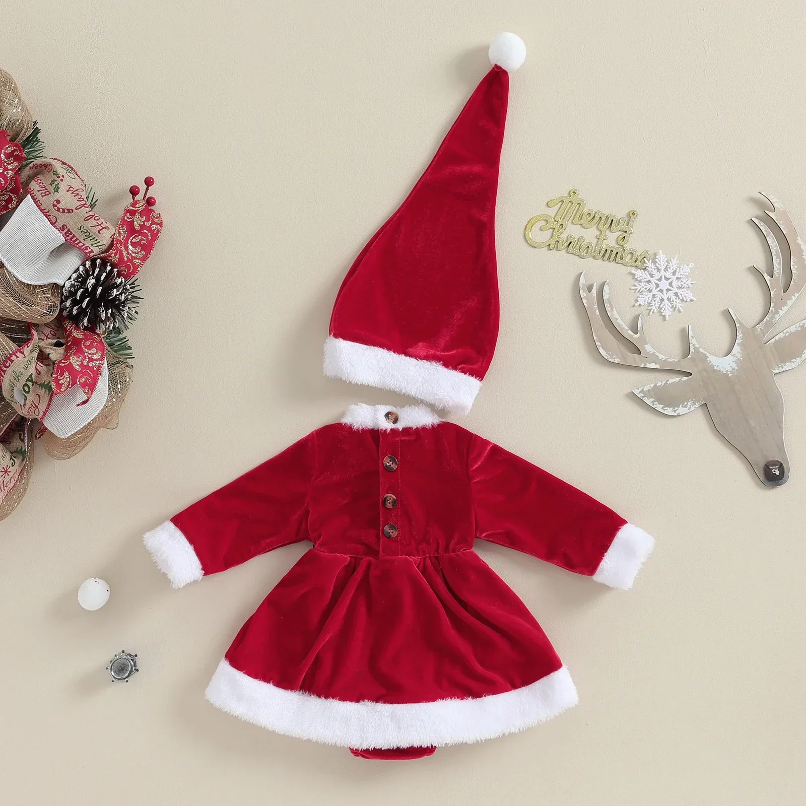 Vestido Mamãe Noel para Bebês 0-24 Meses - Image 4